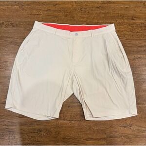 Redvanly Beige Performance Casual Golf Hanover Pull On Chino Shorts Men 2XL 38x9